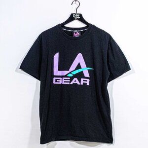 LA Gear x Forever 21 T-Shirt Medium M Black Logo Neon Retro 90s Y2K Streetwear